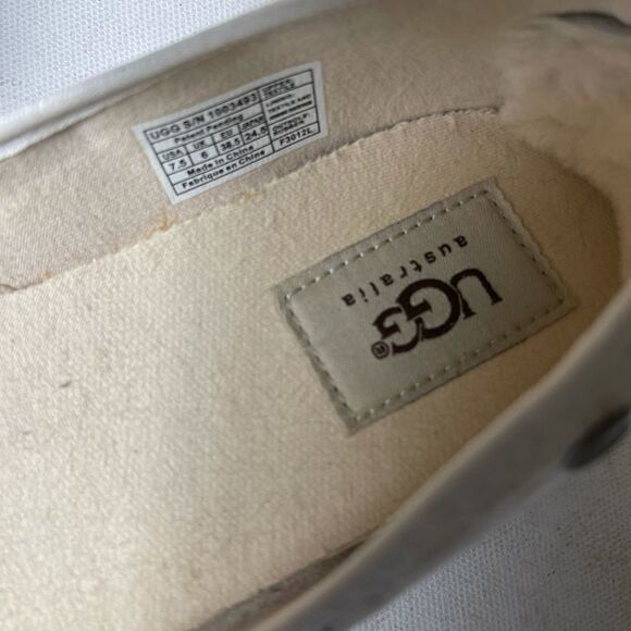 UGG Ivory linen ballet espadrilles flats round toe with lace ribbons bow… - Picture 7 of 12